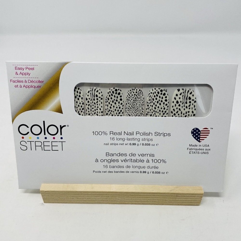 Color Street 100%‎ Real Nail Polish Strips Purr Diem Clear Animal Print Overlay